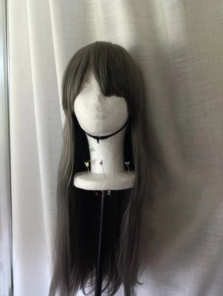 Peluca Cosplay Gris Larga