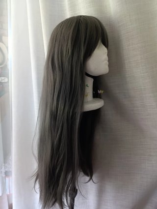 Peluca Cosplay Gris Larga
