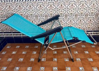 Silla de playa turquesa plegable