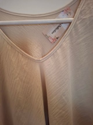 Blusa beige manga recogida talla única