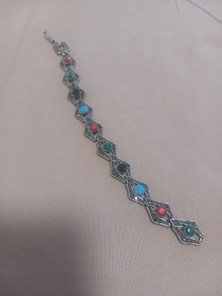 Pulsera Plata 925 con Piedras Multicolor