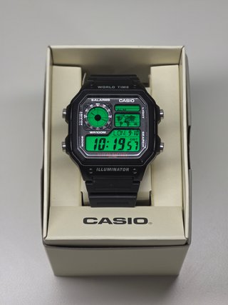 Casio AE-1200WH Mod "Matrix Green"