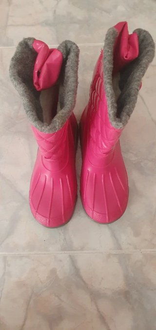 Botas de agua niña rosa y gris