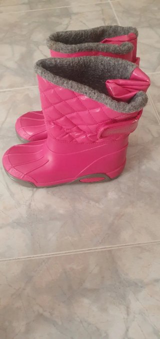 Botas de agua niña rosa y gris