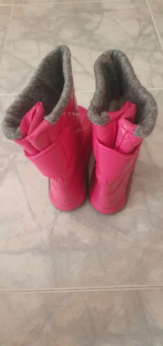 Botas de agua niña rosa y gris
