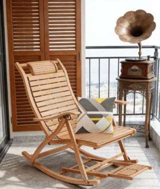 Tumbona de madera plegable sin usar