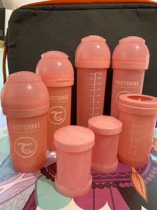 Pack Biberones Anticólicos Twistshake Rosa