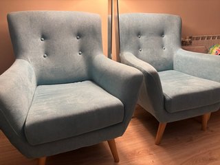 2 Sillones/Butacas Azules de Tela