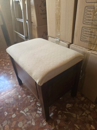 Banqueta descalzadora madera arcón