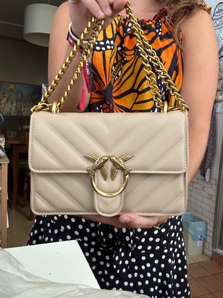 Borsa Pinko Lovebirds Beige