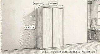 Armario auxiliar puertas correderas blanco