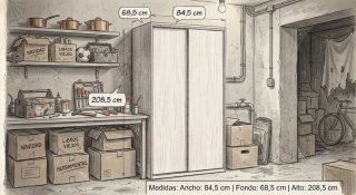 Armario auxiliar puertas correderas blanco