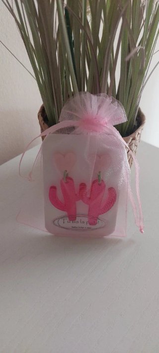 Pendientes cactus y corazón rosa sin estrenar.