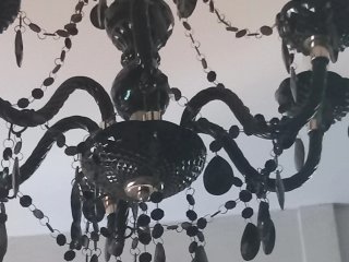 Lámpara de araña negra 6 brazos