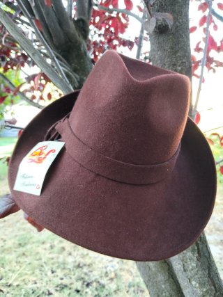 Sombrero de fieltro marrón