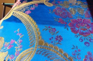 Tela Fallera Azul y Dorada