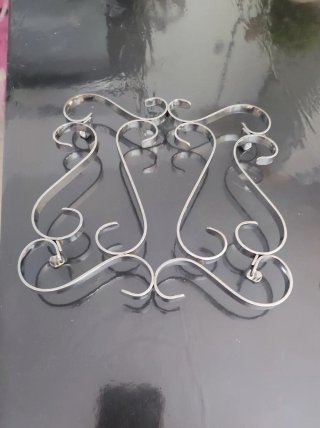 Soportes decorativos metal plateado