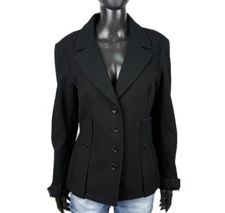 Giacca Armani Jeans Donna Tg 48 Lana Nera