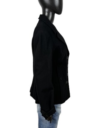 Giacca Armani Jeans Donna Tg 48 Lana Nera
