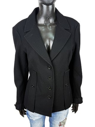 Giacca Armani Jeans Donna Tg 48 Lana Nera