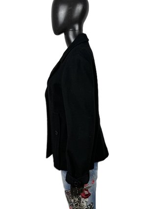 Giacca Armani Jeans Donna Tg 48 Lana Nera