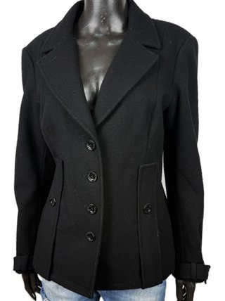 Giacca Armani Jeans Donna Tg 48 Lana Nera