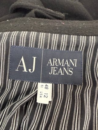 Giacca Armani Jeans Donna Tg 48 Lana Nera