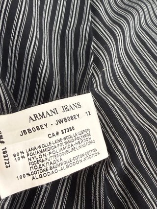 Giacca Armani Jeans Donna Tg 48 Lana Nera