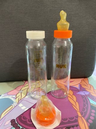 2 Biberones de Cristal NUK