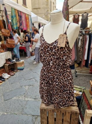 Tutina corta fantasia leopardata XL