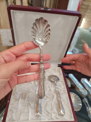 Juego de postre de plata S.XX