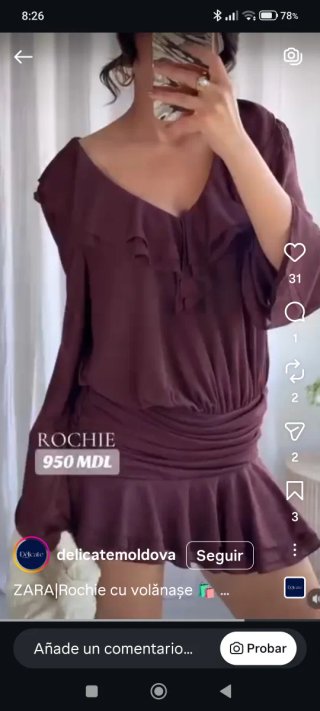 Vestido corto Zara S/36