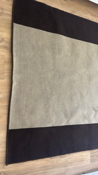 Alfombra salón franjas marrón/piedra