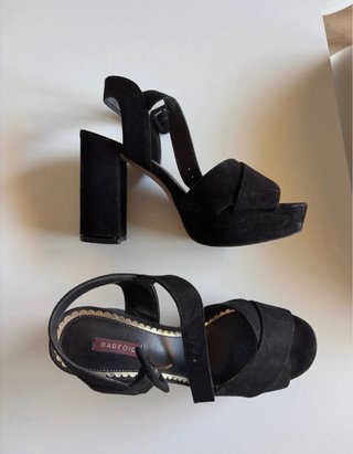 Zapatos de tacón negros plataforma