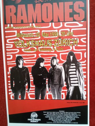 Cartel Ramones 1990 Einziges Konzert
