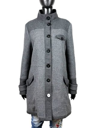 Cappotto Armani Jeans Lana Grigio Donna Tg 48 \ L