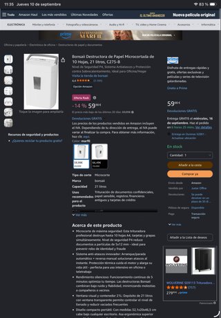 Trituradora Bonsaii C275-B 10 Hojas 21L