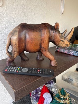 Lote 2 figuras animales madera