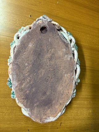 Acquasantiera Ostensorio Ceramica Decorata