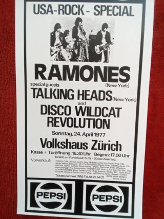 Cartel Ramones Volkshaus Zürich 1977