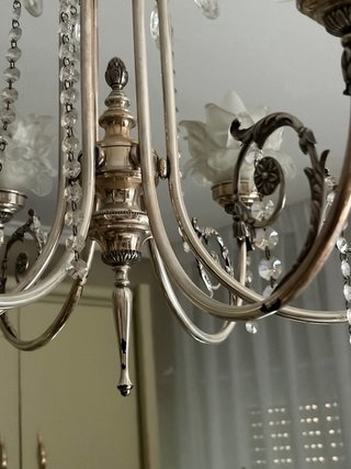 Lámpara Vintage Art Decó Plata Cristal