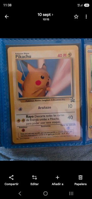 Carta Pokémon Pikachu Promo #26 Edición Vintage