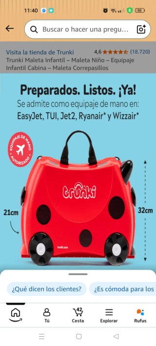 Maleta infantil Trunki roja