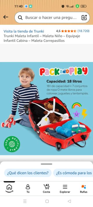 Maleta infantil Trunki roja
