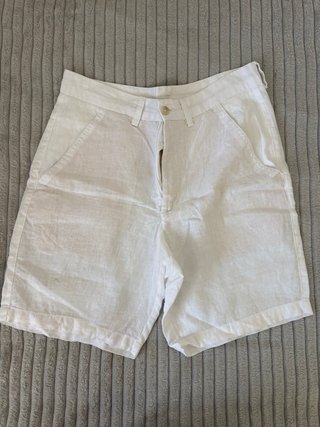Pantalones cortos blancos de lino