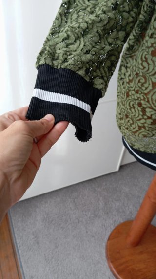 Jersey Zara encaje verde talla única