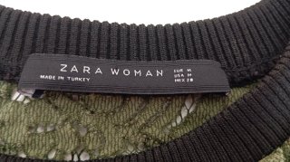 Jersey Zara encaje verde talla única