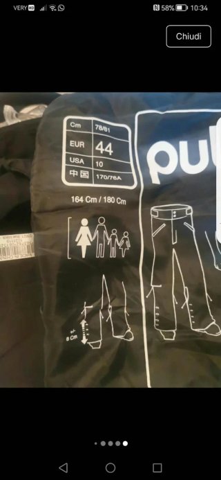 Pantaloni sci neri con bretelle