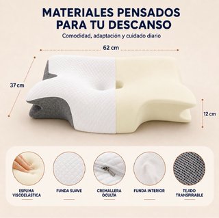 Almohada Ergonómica Cervical Gris/Blanca