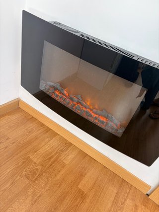 Chimenea eléctrica moderna cristal negro